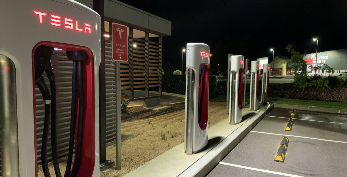 The Tesla recharging station at Majura. Picture by Peter Brewer