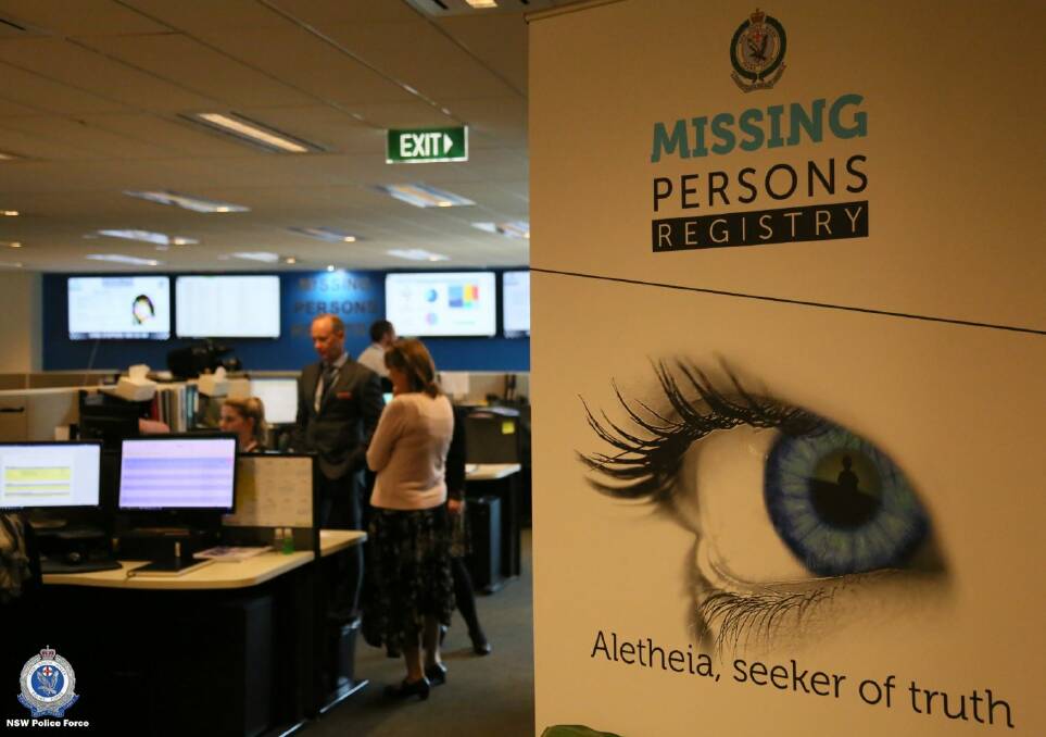Inside the NSW Missing Persons Registry. Picture: NSW Police