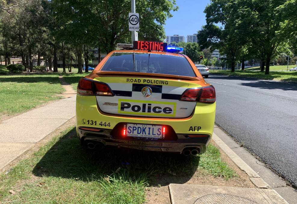 Police conducting roadside testing in Belconnen. Picture: Peter Brewer