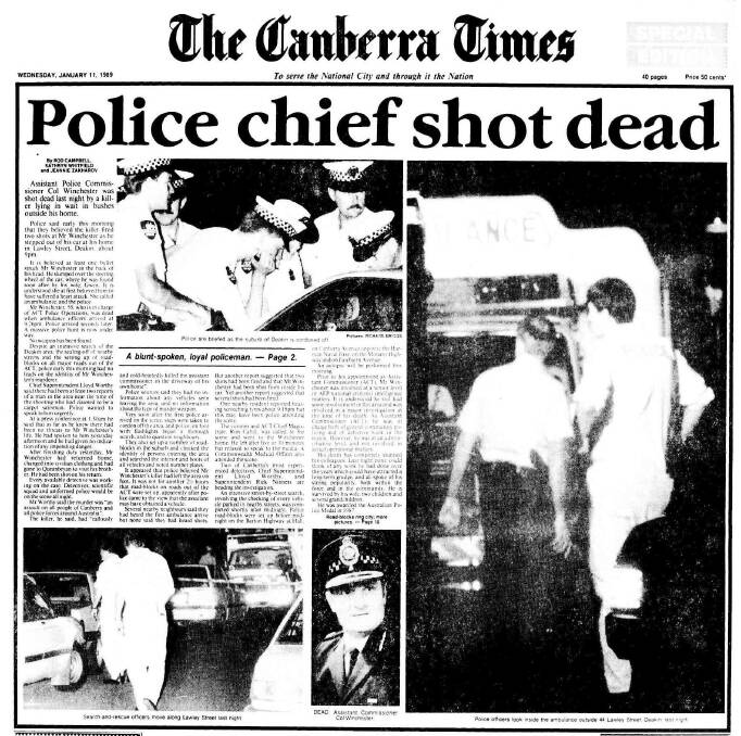 The front page of the Canberra Times in January 1989