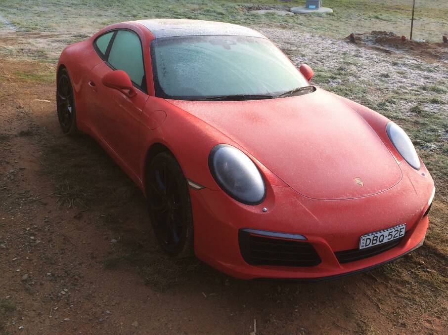 If you must leave your Porsche 911 outside during the Canberra winter, don't leave it running. Picture: Peter Brewer