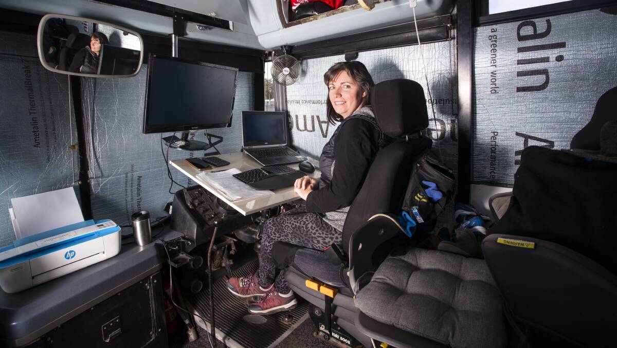 Diane Blight in her 'home' office. Picture: Keegan Carroll