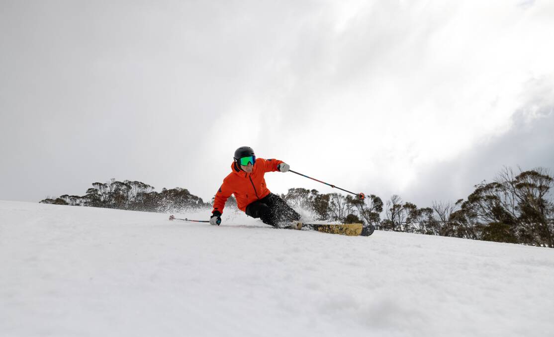 Thredbo local Boen Ferguson enjoys the uncrowded spring conditions. Picture: Supplied
