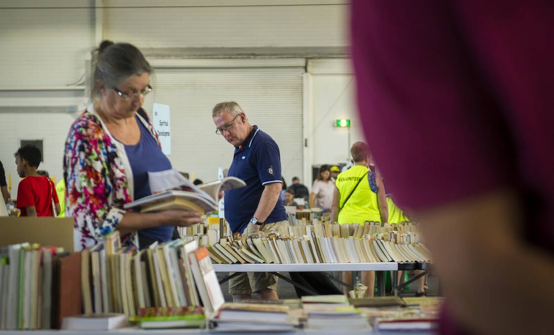 The charity book fair has been a Canberra institution for decades, and outgrew the Albert Hall. Picture: Dion Georgopoulos 