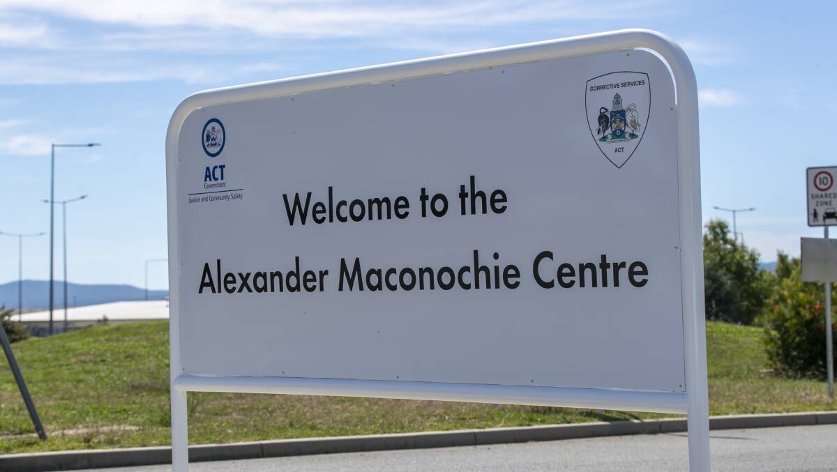 Welcome sign at Canberra's prison. Picture by Rohan Thomson
