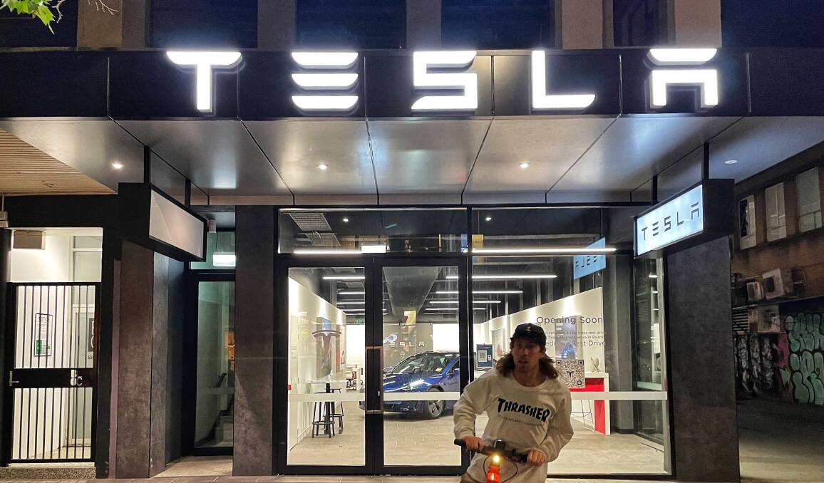 The Tesla showroom in Civic. Picture by Sitthixay Ditthavong