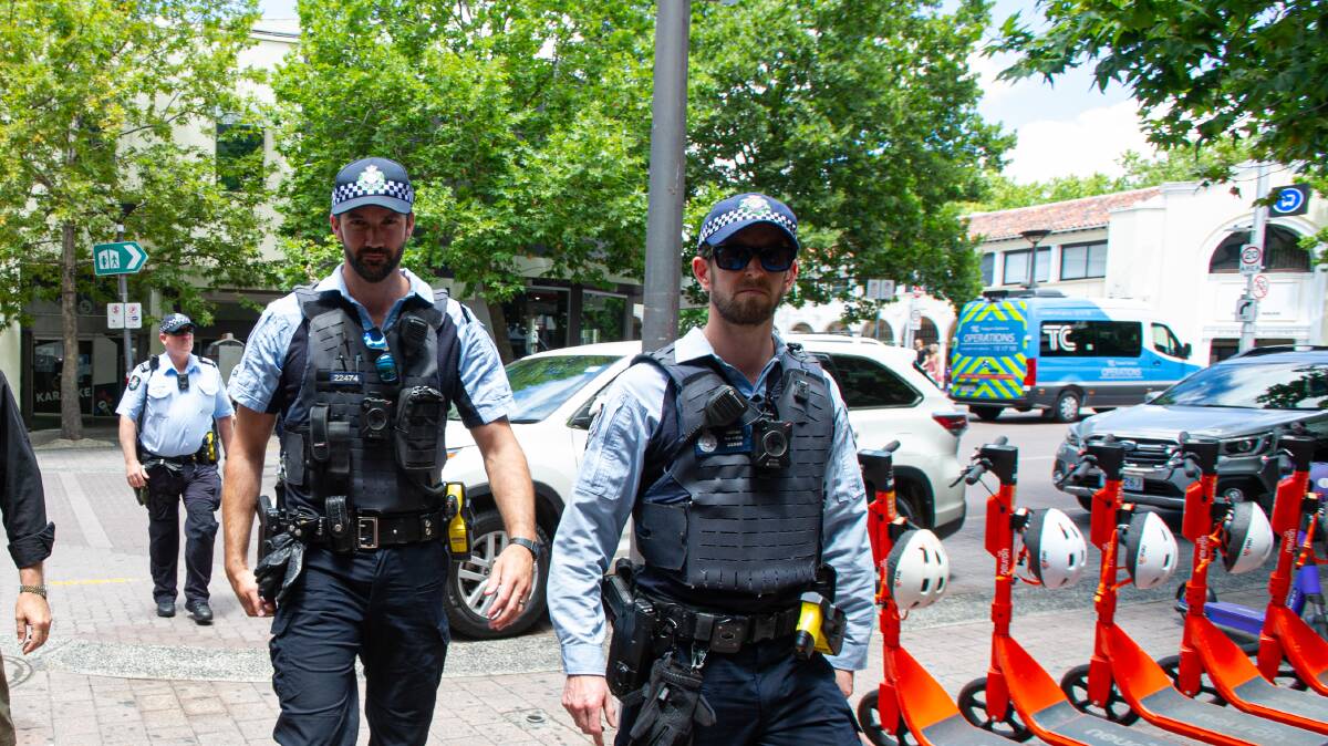 Police on the beat in Civic: Picture: Keegan Carroll 