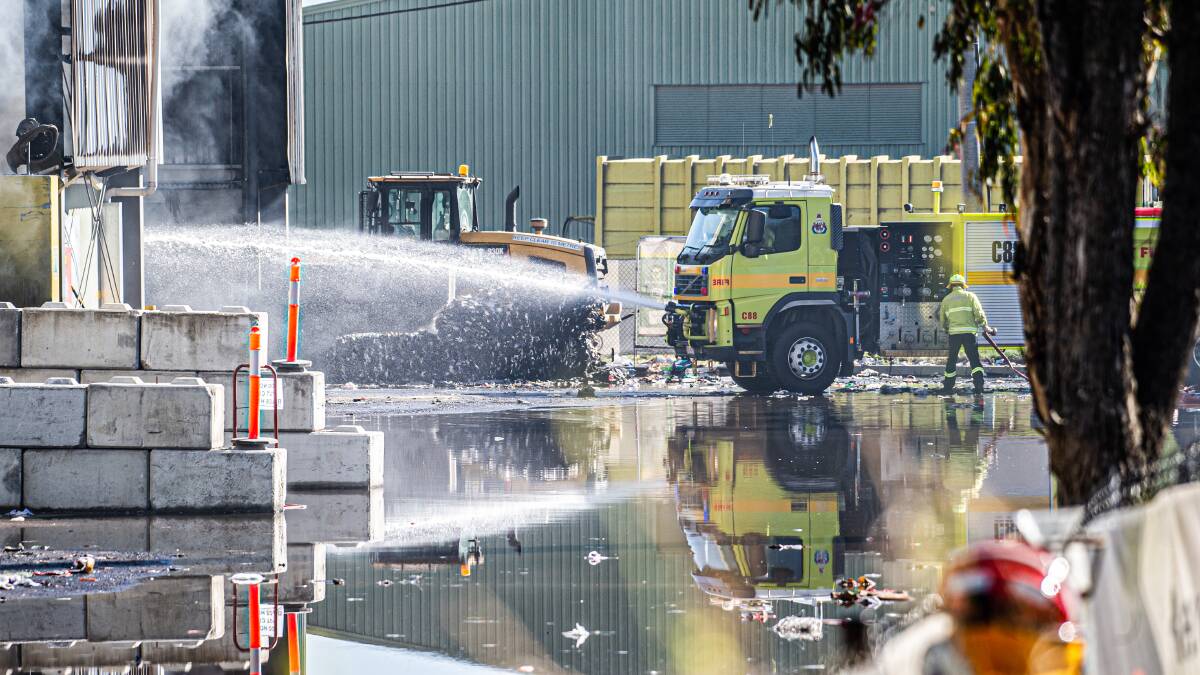 The recycling centre fire took several days to extinguish. Picture by Karleen Minney