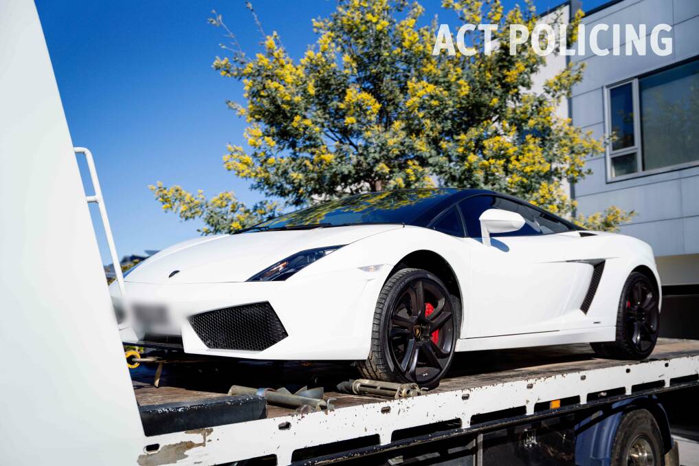 The white Lamborghini Gallardo seized by police which became such a hot topic of conversation after the arrests in 2021. Picture supplied
