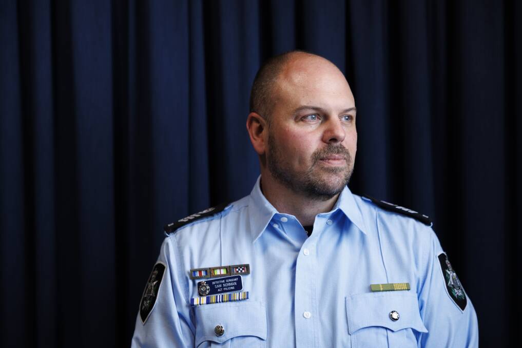 Head of the ACT police family violence intervention team, Detective Sergeant Sam Norman. Picture by Keegan Carroll