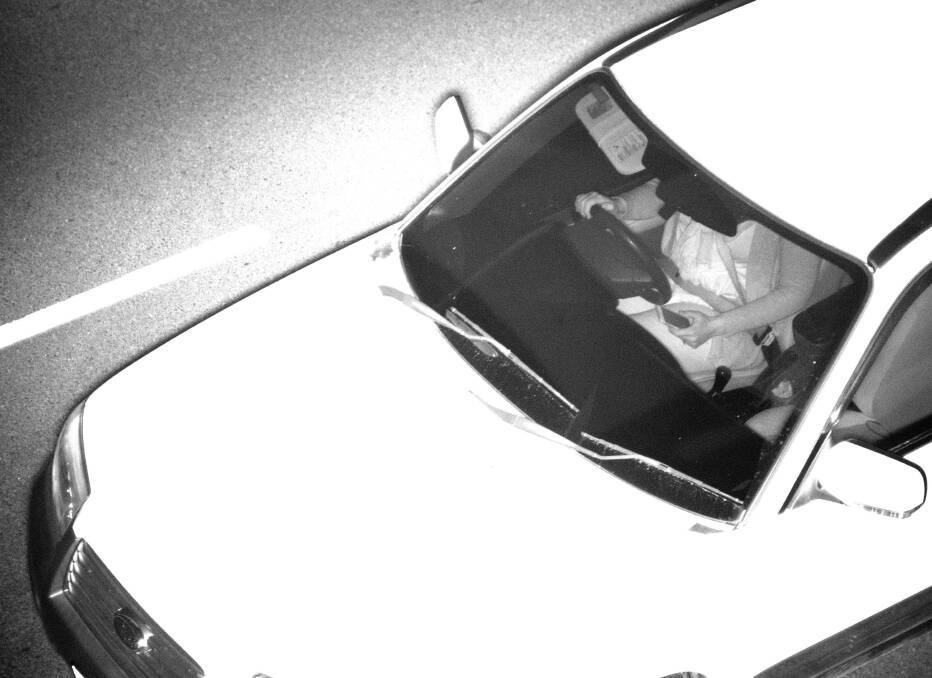 The system's infra-red cameras "look" through the windscreen to detect if the driver is holding a mobile phone. Picture: Acusensus 