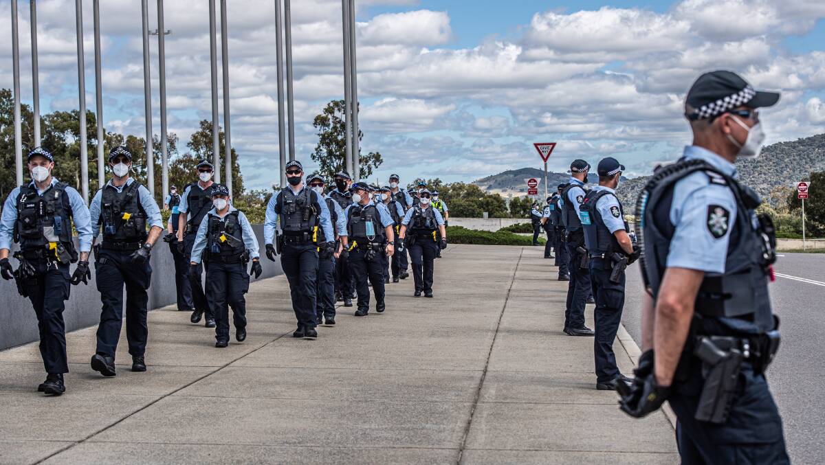 ACT police perform a range of duties including surge protection for national institutions. Picture by Karleen Minney