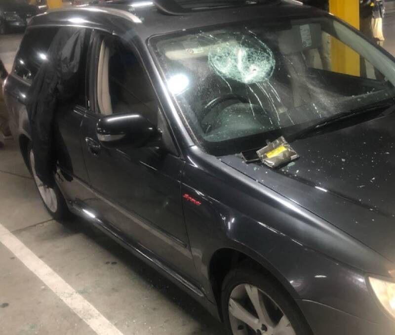 Swayne Goward, who was arrested by police driving this stolen car, refused to surrender and had to be Tasered and forcibly removed. Picture supplied