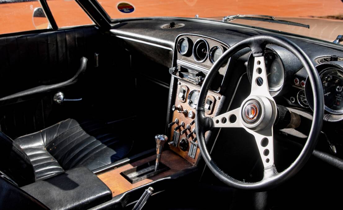 The pleasted leather interior of the Jensen Interceptor. Picture: Sitthixay Ditthavong