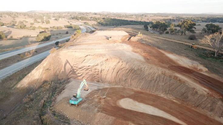 A drone shot showing the size of the filled quarry in Sutton. Picture: Supplied