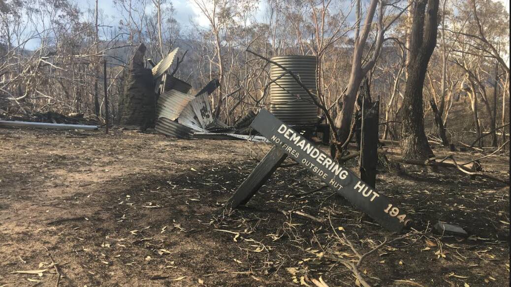 Historic Demandering Hut was destroyed during the Namadgi fires. The ACT government has refused to allow it to be rebuilt. Picture: Brett McNamara, ACT Parks and Conservation