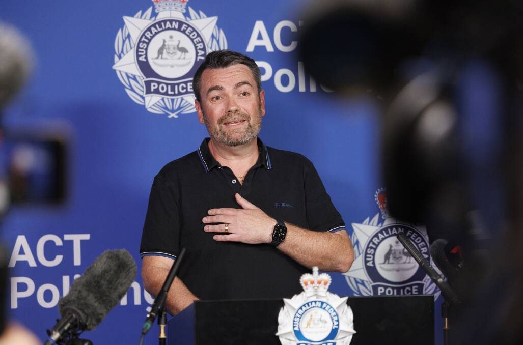 Irma Palasics' grandson John Mikita thanked both the police and the Canberra community for "being with us on this journey". Picture by Keegan Carroll 