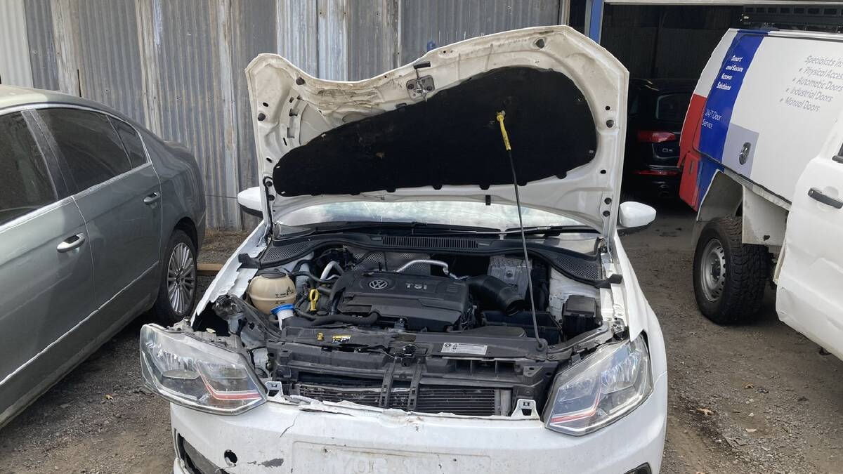 This Volkswagen was declared a total loss after hitting a kangaroo in the ACT. Picture supplied