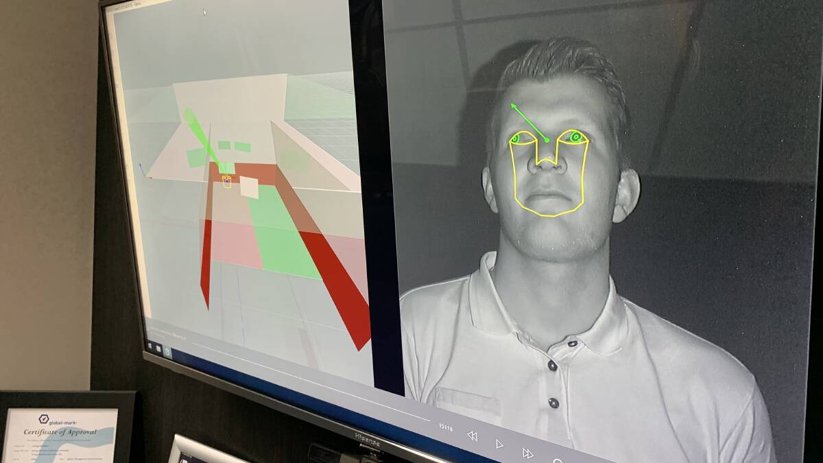 Complex algorithms developed by Seeing Machines integrate with cameras to watch for driver distraction and drowsiness. Picture: Supplied 