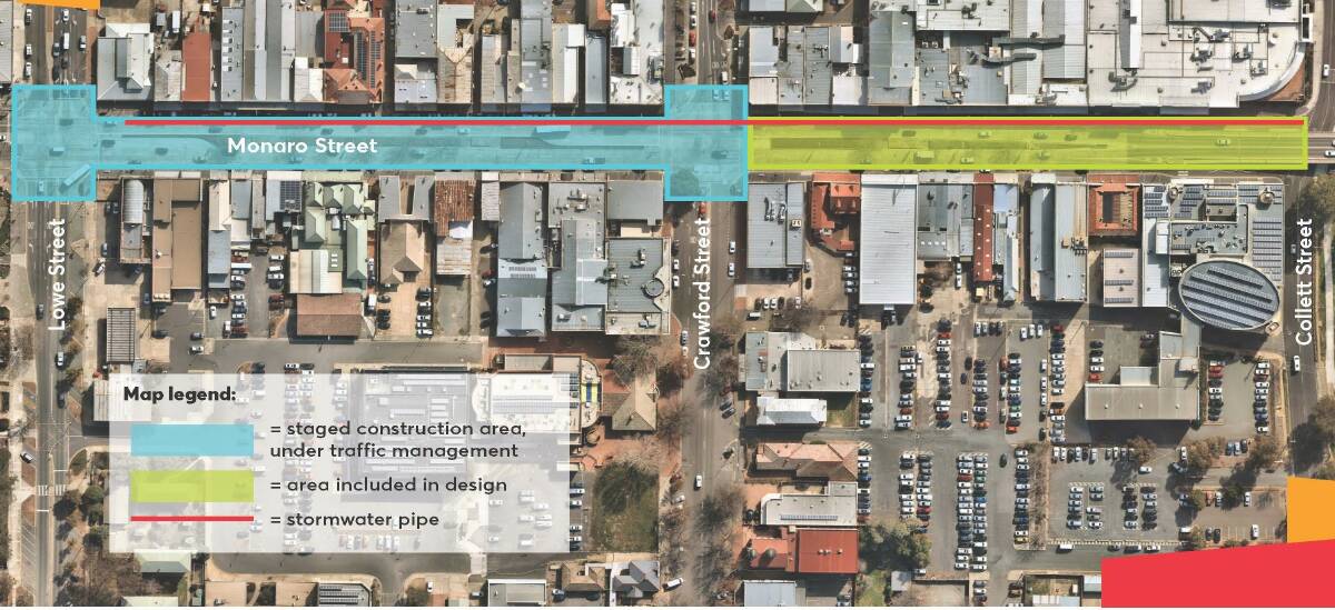 The two-stage Monaro St upgrade project. Picture: supplied