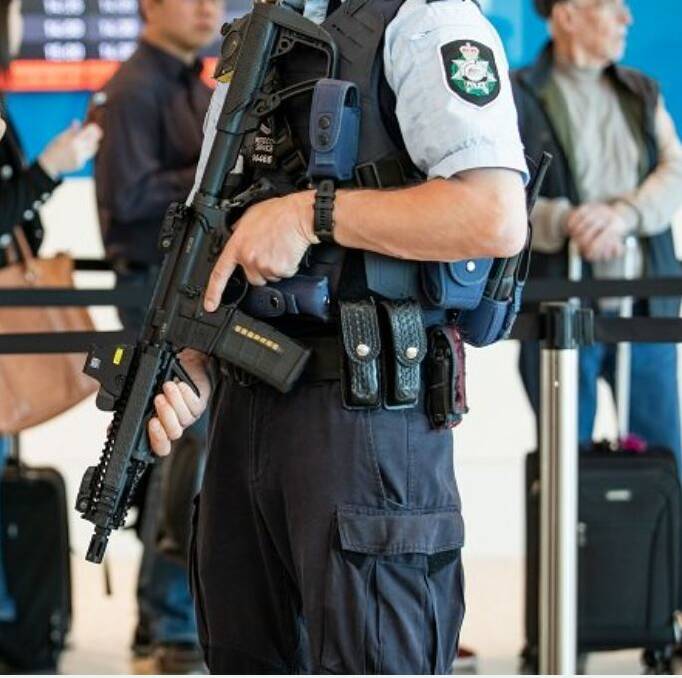 The Daniel Defence Mark 18 short barrelled rifles (SBRs) approved for used by specially trained protection officers at Australian airports. Picture: AFP