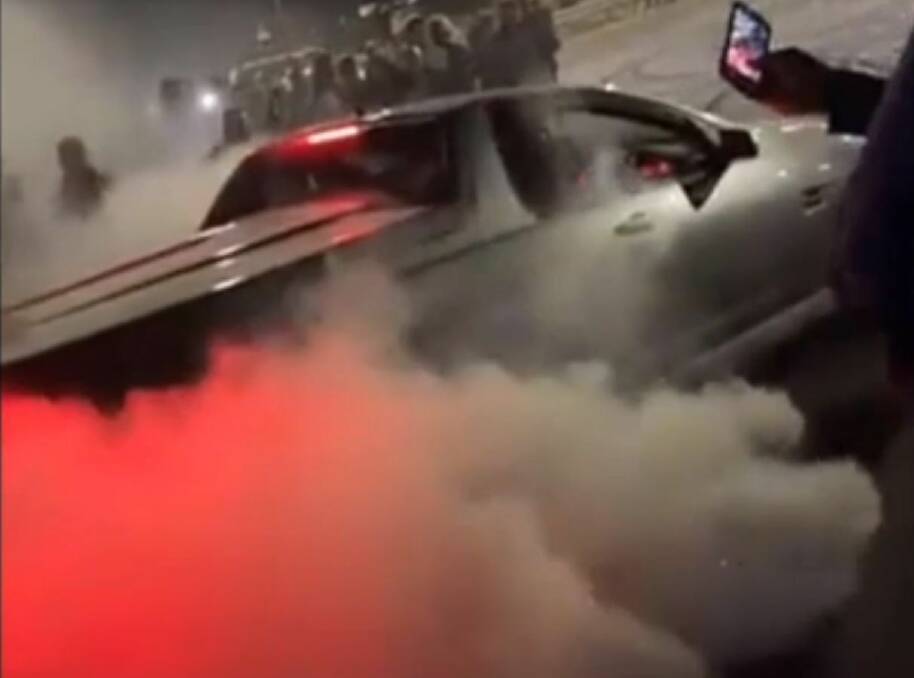 Street burnouts over the weekend were uploaded to social media. Picture: Supplied