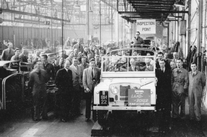 The very early days of Land Rover production. Picture supplied