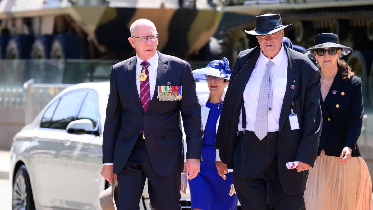 Governor-General David Hurley and war memorial chair Kim Beasley. Picture by Sitthixay Ditthavong