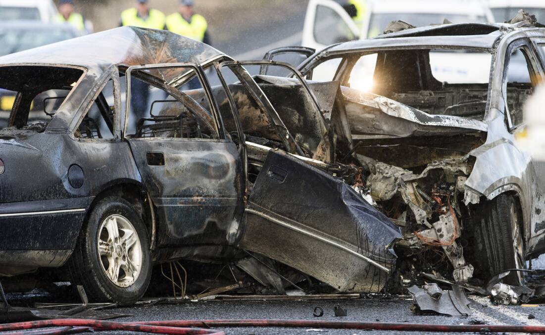 Vehicle rolls over in three-car crash in Sutton