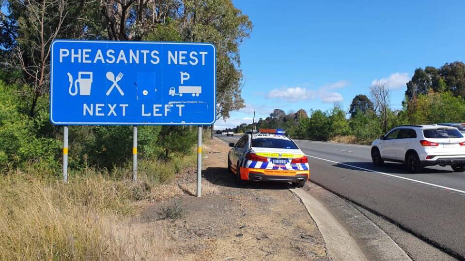 NSW police monitoring traffic heading south on the Federal Highway. Picture: NSW Highway Patrol Facebook