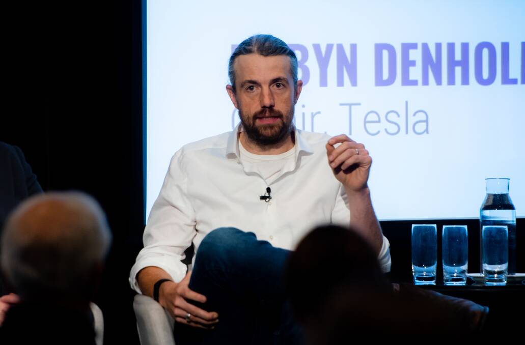 Atlassian co-founder Mike Cannon-Brookes, who has been driving EVs for nine years, was part of the discussion panel at the EV Summit. Picture: Elesa Kurtz 