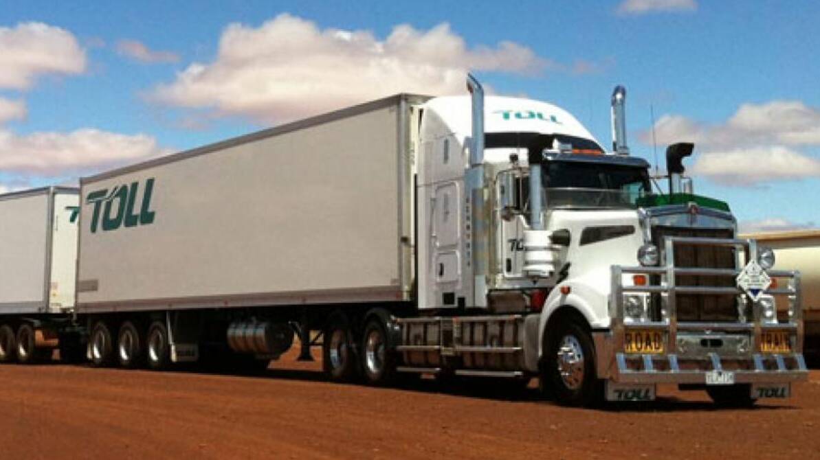 A semi-trailer with the Toll road freight fleet. Picture: supplied