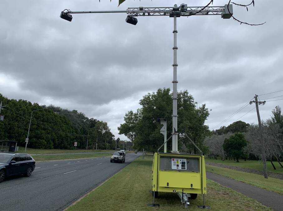 A transportable camera on Yamba Drive. Picture by Peter Brewer 