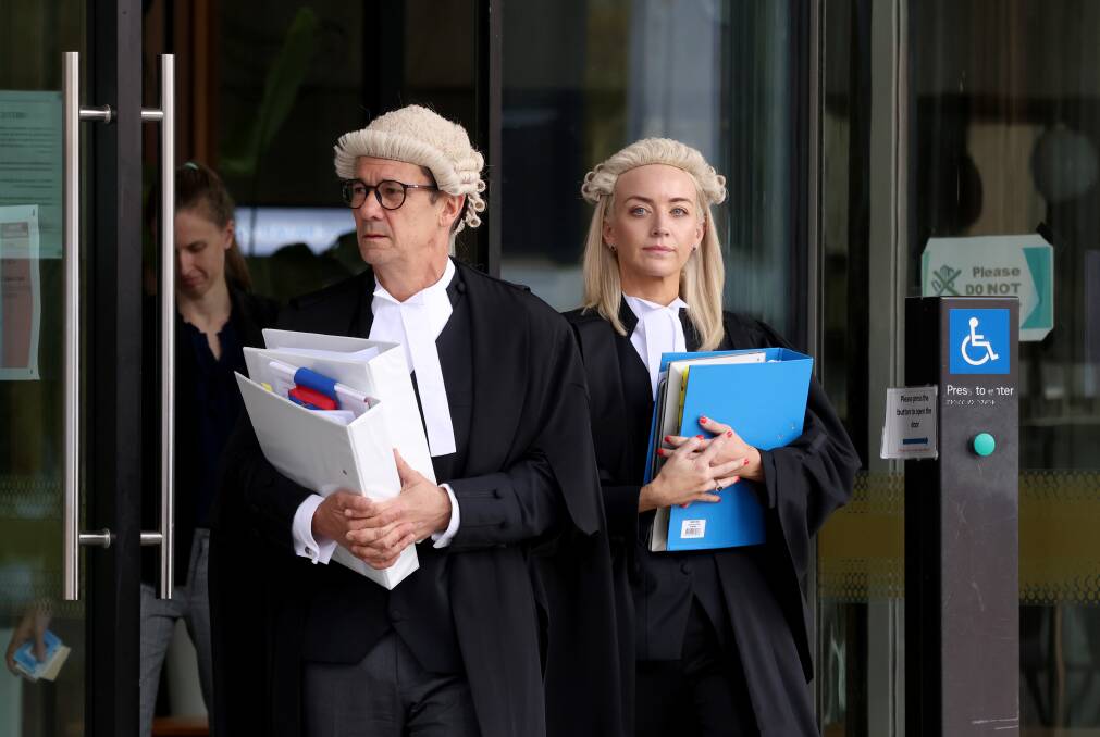 Shane Drumgold and fellow prosecutor Skye Jerome outside the ACT Law Courts. Picture by Karleen Minney 