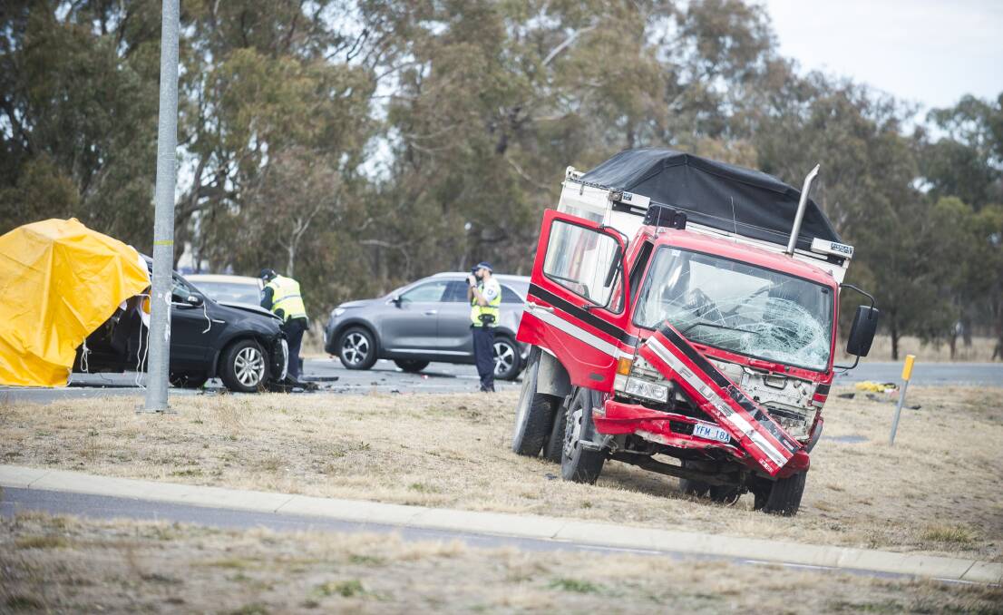 The traumatic crash scene on the Monaro Highway almost four years ago. Picture: Dion Georgeopoulos