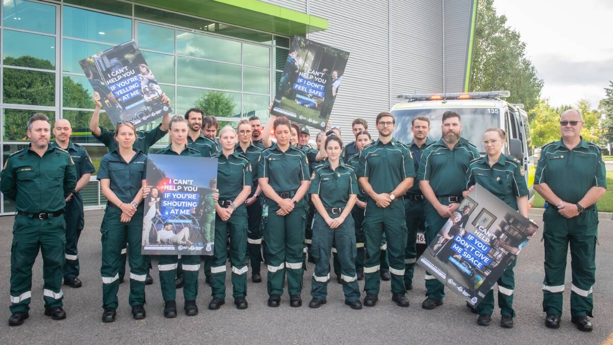 Paramedics in support of the new public messaging campaign. Picture by Karleen Minney 