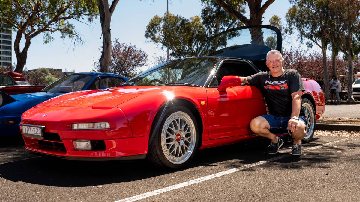 Dave Clarke with his pristine and rare first generation Honda NSX sports car. Picture by Elesa Kurtz