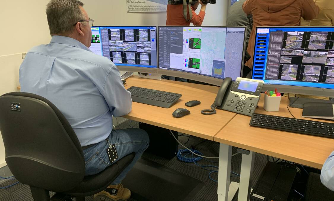 Inside the ACT's traffic monitoring centre in Fyshwick, operators have access to hundreds of cameras, most equipped with tilt, pan and zoom. Picture by Peter Brewer