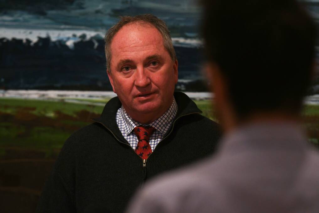 Fear of debt: New England MP Barnaby Joyce said government has a moral responsibility to hold down debt, despite the COVID-19 crisis. Photo: Gareth Gardner