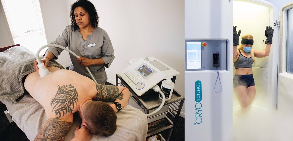 Wellness Empowerment Collective offers a range of health and wellbeing treatments including Cryo T-Shock (left) and Cryosauna (right).