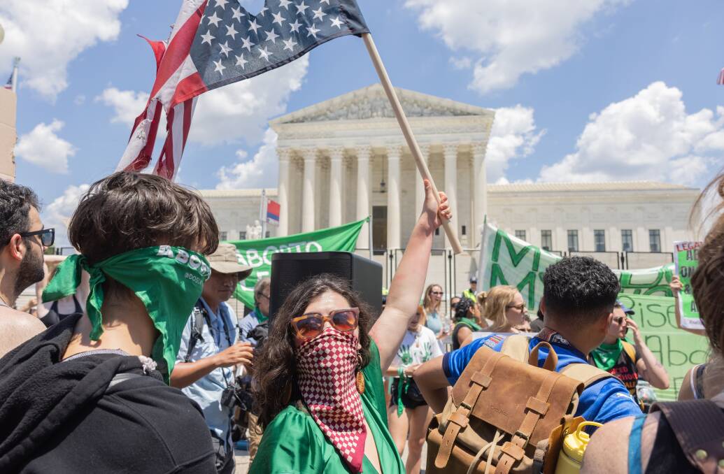 Abortion rights demonstrators rally near the Supreme Court of the United States to protest the courts decision overturning Roe v. Wade. Picture: Shutterstock