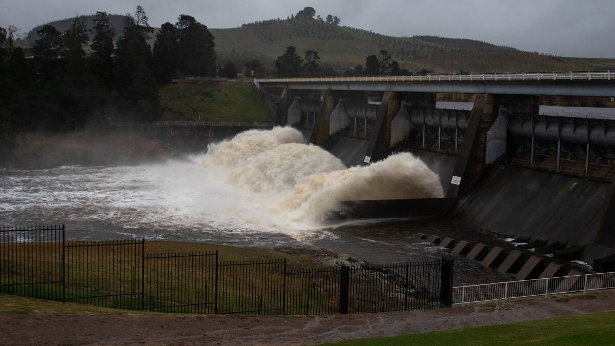 Water being released from Scrivener Dam. Picture by Elesa Kurtz