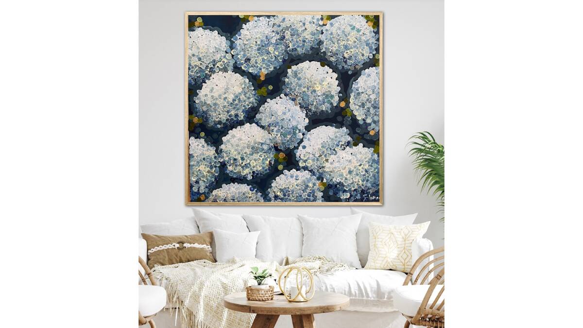 Sophie Lawrence's untitled work of blue hydrangeas. Picture supplied