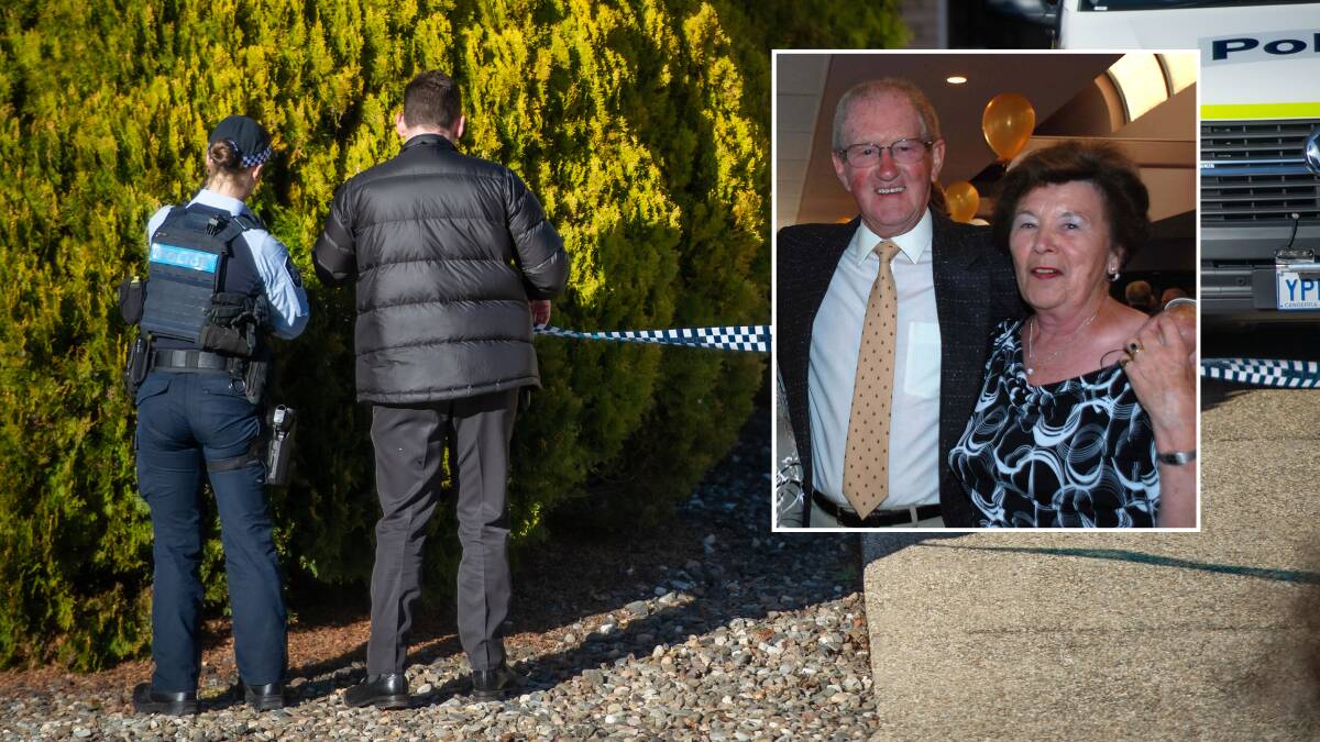 Forensic officers attend the Fisher home of the Morleys and, inset, Donald Morley is accused of murdering his wife Jean. Pictures by Karleen Minney, file 