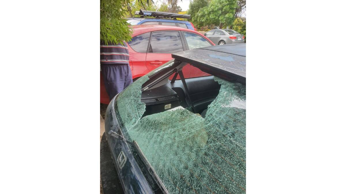 Intruders used a lump of concrete to smash this tenant's rear window overnight this week. Picture supplied