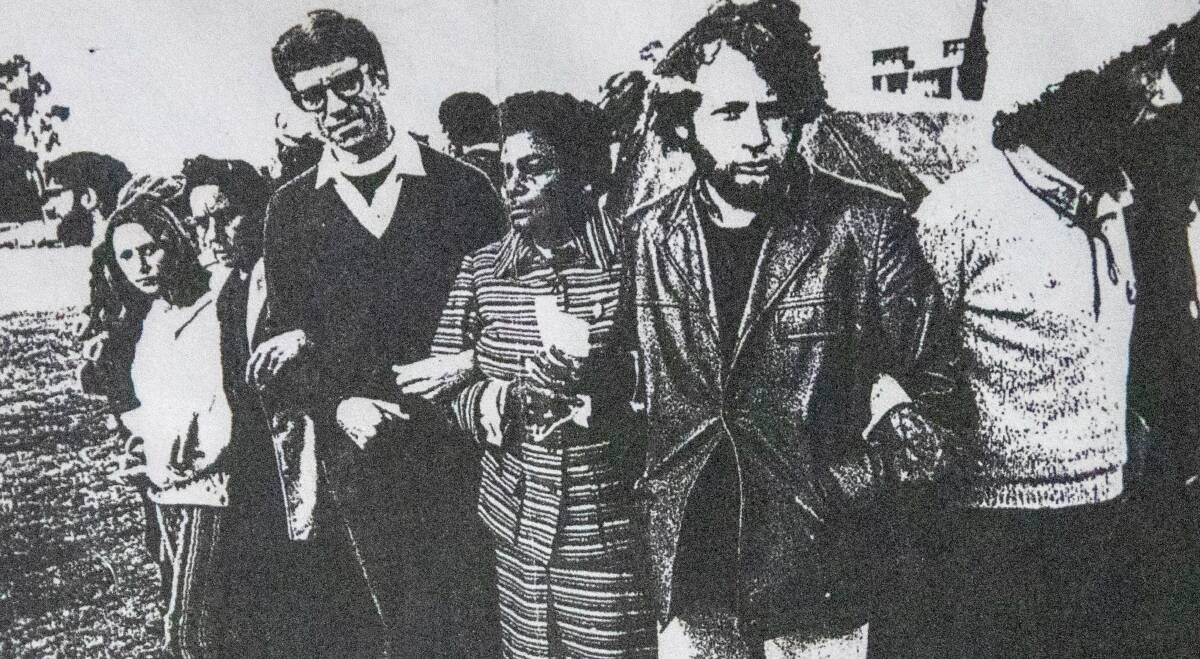 Steve Padgham with other protesters at the Aboriginal Tent Embassy in 1972. 