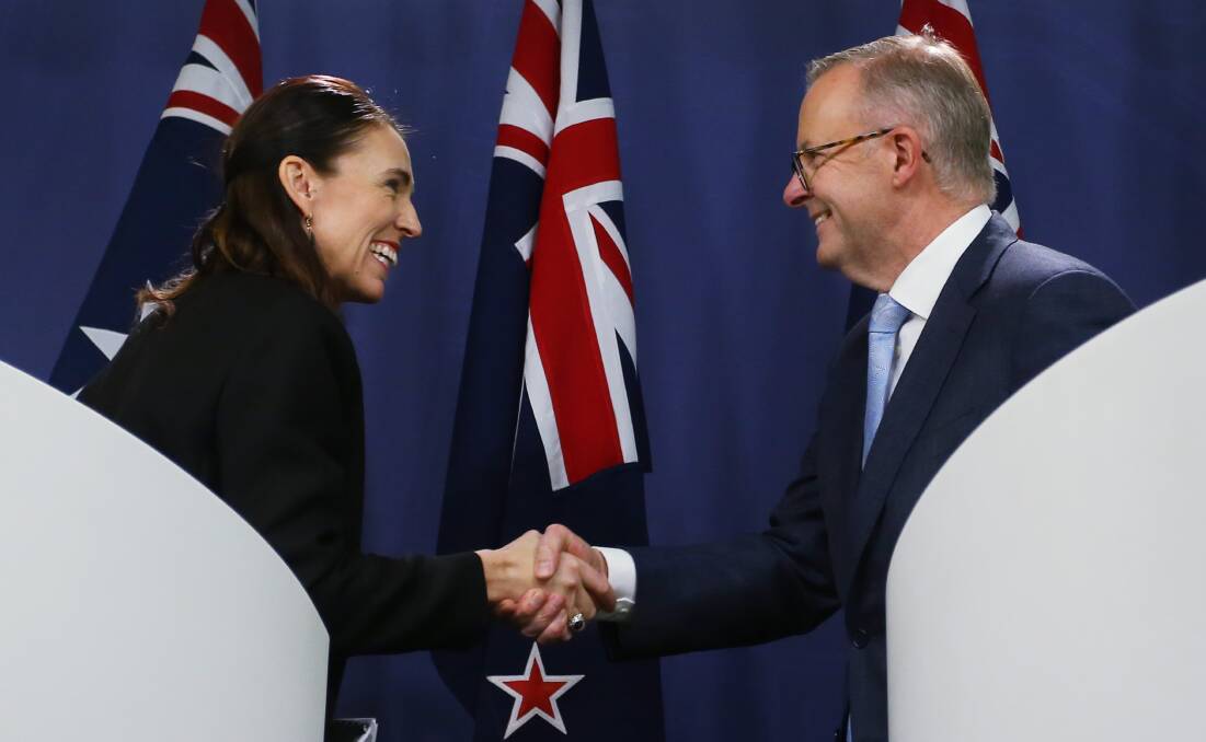 New Zealand PM Jacinda Ardern meeting with Prime Minister Anthony Albanese. Picture Getty Images 