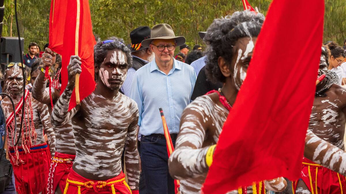 Prime Minister Anthony Albanese at the Garma Festival in July 2022. Picture Getty Images