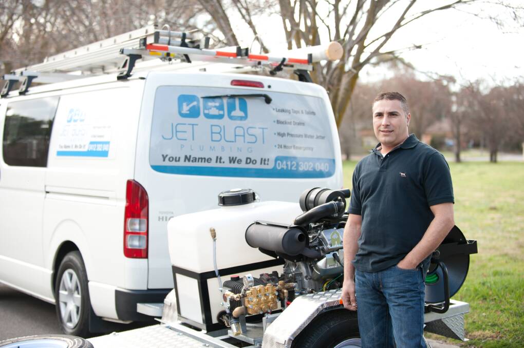 Jet Blast Plumbing provides Canberra with a 24 hour service, seven days a week. Tony offers a quick response and no call-out fee. Photo: Supplied.