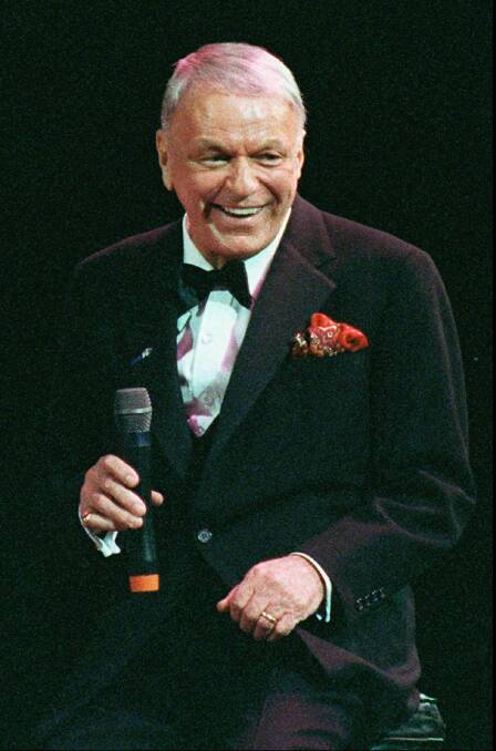 Frank Sinatra during a concert on his 75th birthday in 1990. Picture: AP Photo/Bill Kostroun